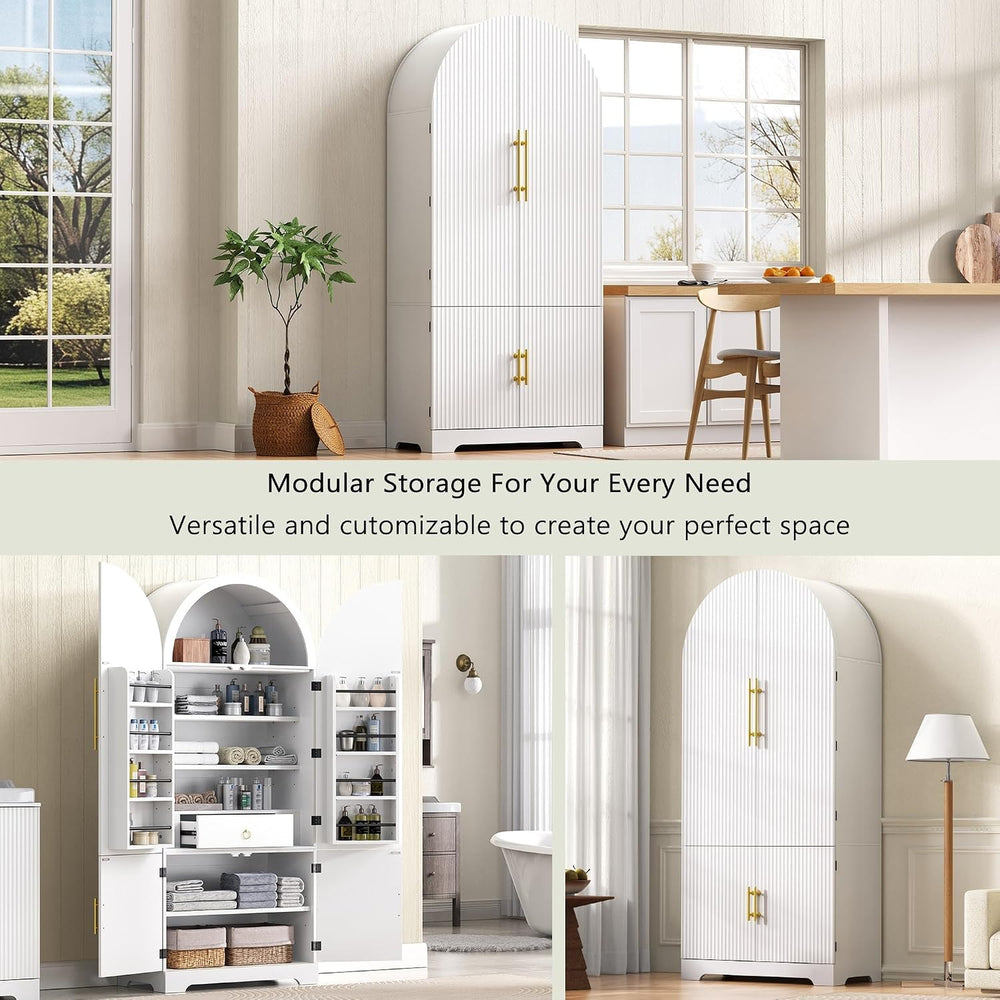 72" Tall Morden Kitchen Pantry Cabinet with 8 Door Shelves, Morden Stora...