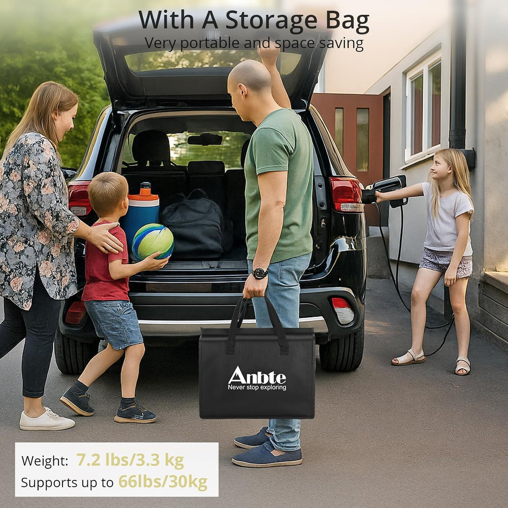 Anbte 3ft Camping Table Foldable with Storage Net and Bag, 3 Adjustable Heigh...