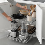 2-Tier Pull-Out Cabinet Organizer for Kitchen, 22" W x 21”D x 16.5" H | Full-Extension Sliding Shelves, Holds 100 lbs, Easy Install for Kitchen, Pantry & Under Sink Cabinets