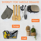 Pegboard Basket Organizers, Peg Board Large Baskets Hooks Bins Cups Tool Organizer 42 Pack Set, Wall Storage Display Hanging Accessories for Craft Office Stadio Shed Garage Organization (Black)