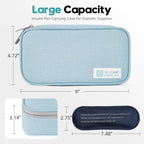 ALLCAMP Insulin Cooler Travel Case - Large Medical Bag with 4 Reusable Ice Packs, Compact & Lightweight Design for Insulin Pens, Diabetic Supplies Storage - Great for Daily Use and Travel (Light Blue)