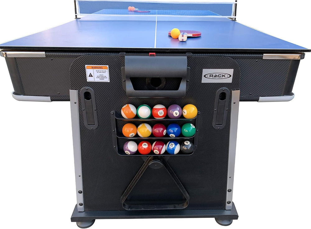 RACK Triad 7-Foot 3-in-1 Multi-Game Swivel Table - Billiards/Pool, Table Tenn...