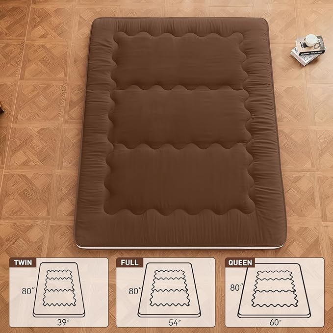 Dr.Futon Japanese Floor Futon Mattress Extra Thick Folding Roll Up Bed Topper...
