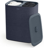 Joseph Joseph Tota 90 liter/23.8 gallon Laundry Hamper Separation Basket with lid, 2 Removable Washing Bags with Handles - Black