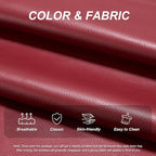 Hobestluk Giant Bean Bag Chair Lazy Floor Sofa, Memory Foam Fireside Sofa for Adults, Big Beanbag Faux Leather Armless Chair for Living Room Bedroom Dorm Office (WineRed, Single)