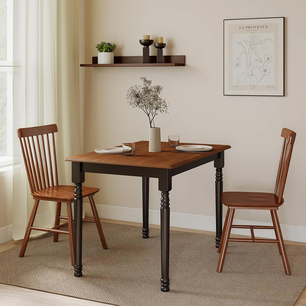 Kmax Small Dining Table for 2-4, Solid Wood Dining Table for Small Spaces 2 P...