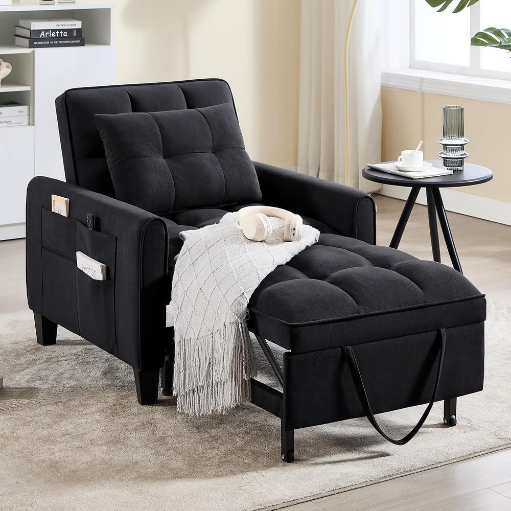 Convertible Sleeper Chair, 3 in 1 Sleeper Chair Bed Pull Out Sofa Bed Chairs,...