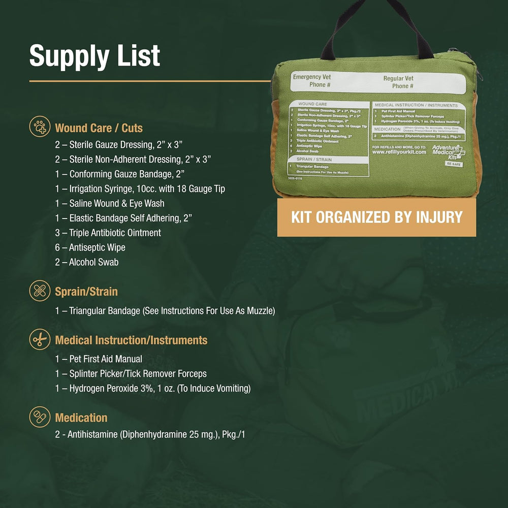 Adventure Medical Kits Trail Dog Medical Kit - Pet First Aid Kit with Dressin...