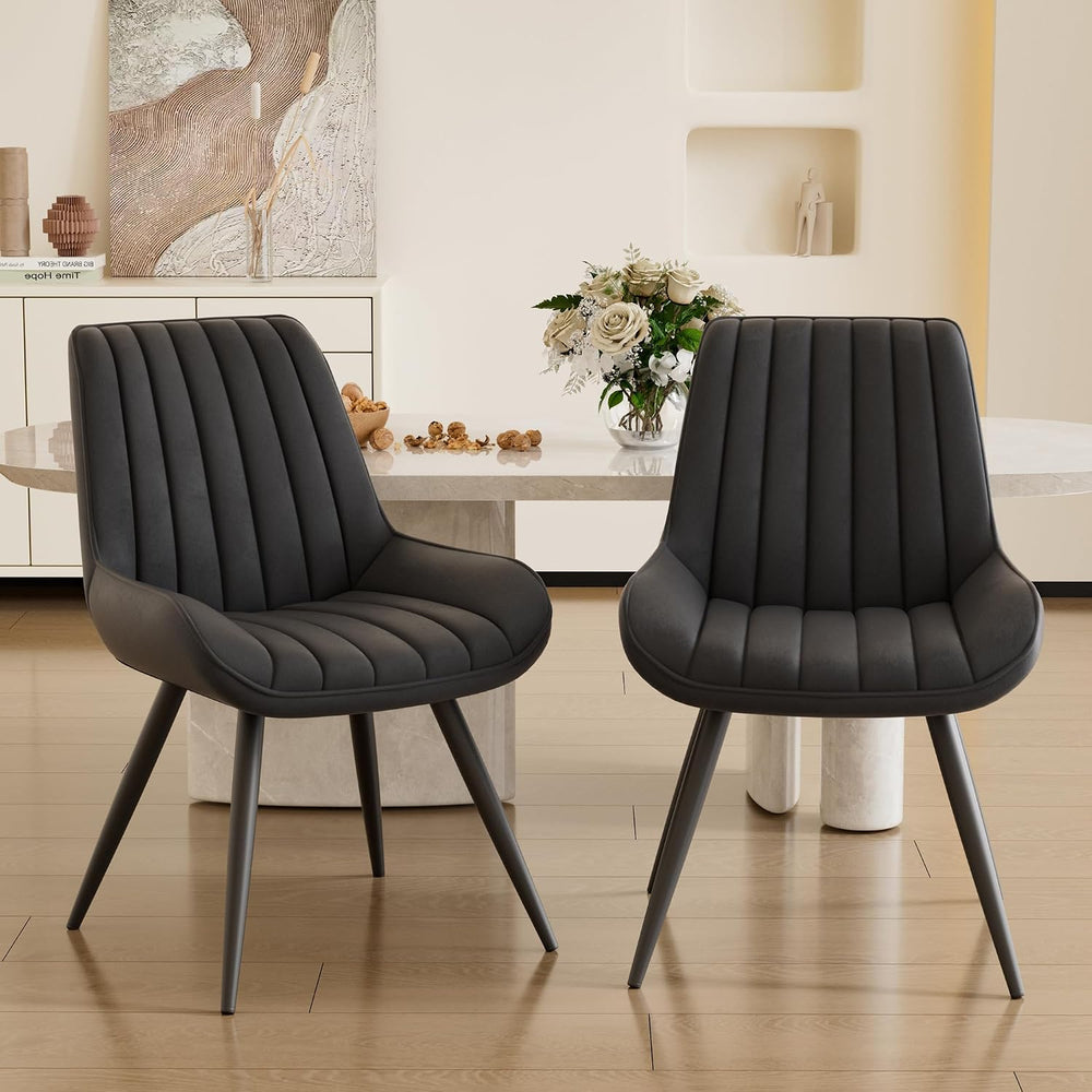 Dining Chairs Set of 2, Mid Century Modern Kitchen Chairs with Soft Cushion, ...