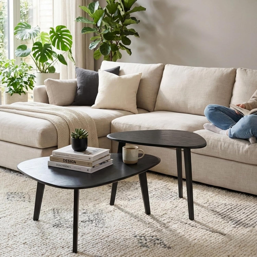 Nesting Coffee Table Set of 2-Mid Century Modern Coffee Table | Guitar Pick S...