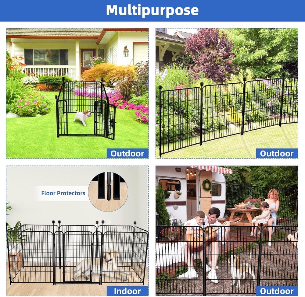 ADAVIN 54 in Dog Fence Outdoor for Yard, 4 Panels Tall Garden Fencing | 8.8 F...