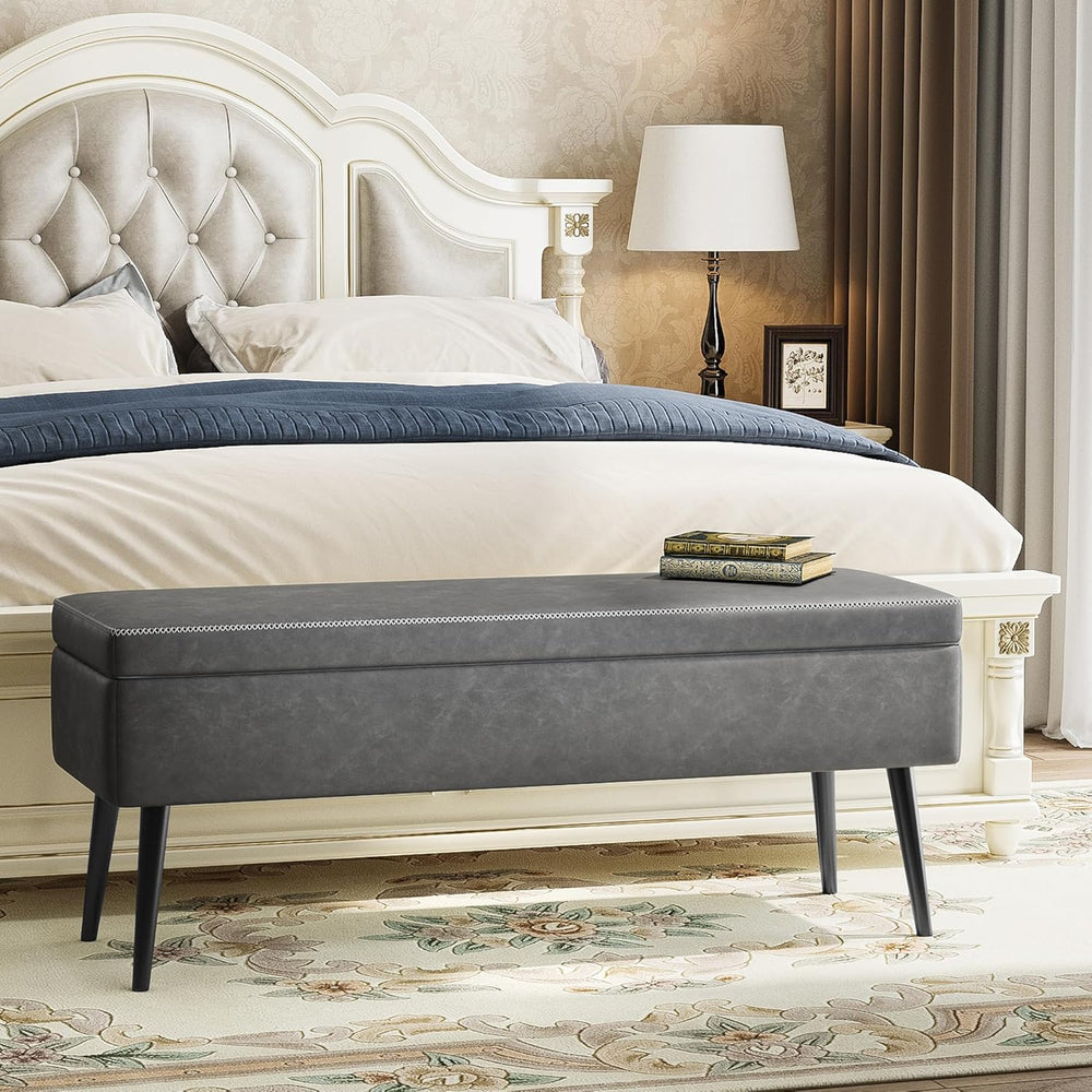 GarveeHome Storage Ottoman Bench, Mid-Century Modern Entryway Bedroom Bench, ...