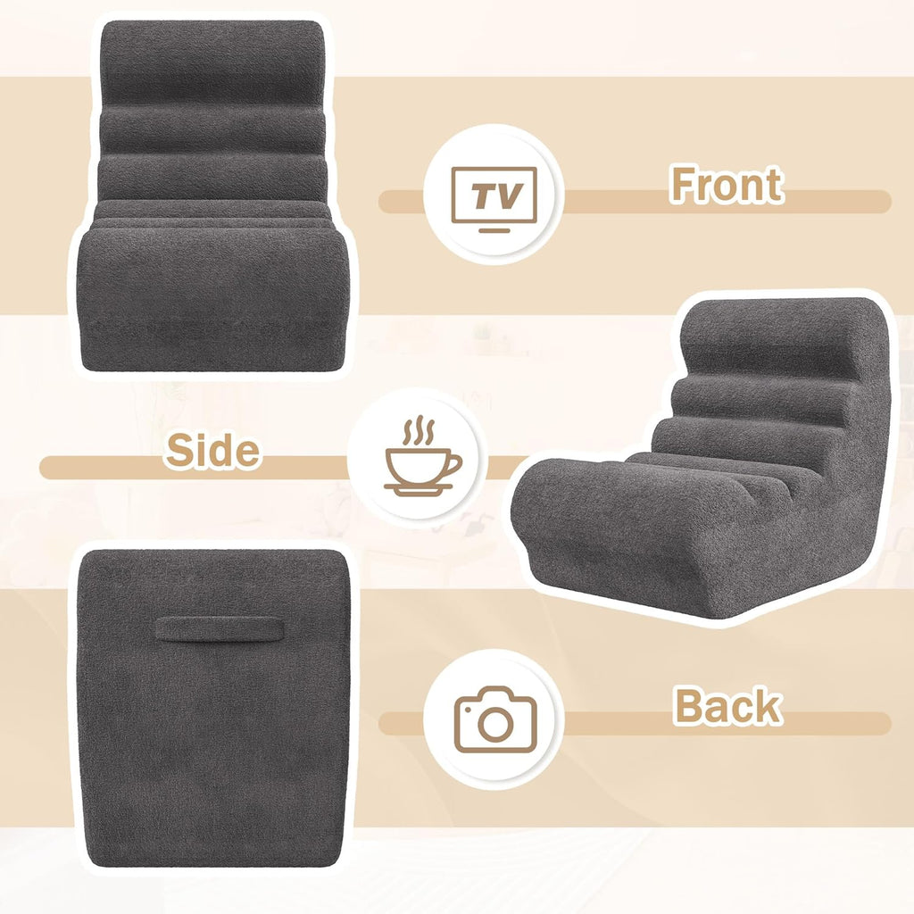 Homall Bean Bag Chair for Adults Memory Foam Bean Bag Chairs, Fireside Chair Comfy Lazy Floor Sofa, Recliner Sofa for Living Rooms and Bedrooms (Grey)