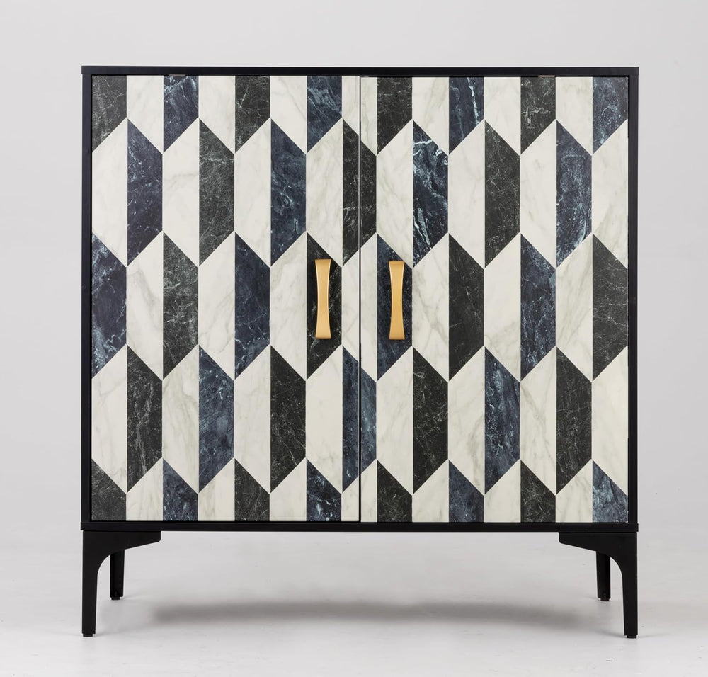 Anbuy Faux Marble Doors Sideboard Buffet Cabinbet with Storage Dining Room Bu...
