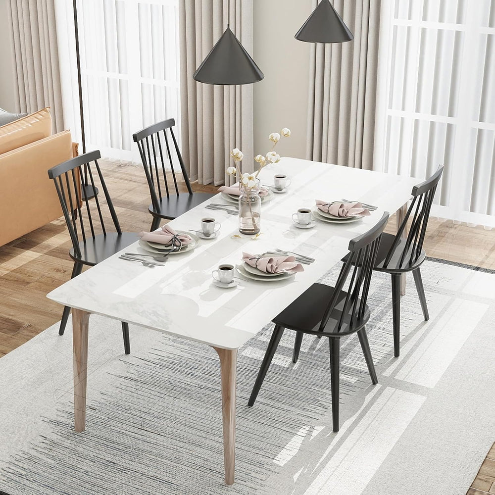 GOFLAME Windsor Dining Chairs Set of 2, Farmhouse Kitchen Chairs with Rubber ...