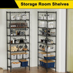 GIOTORENT 8-Wire Garage Shelving Storage Shelves, Kitchen Storage Adjustable Shelf, Metal Shelves 1600Lbs Capacity 24" Lx14 Wx72.2 H for Laundry Bathroom Pantry Closet, Black