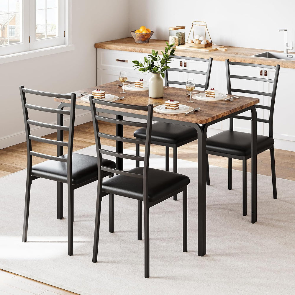 GarveeHome 5-Piece Kitchen Dining Room Table Chair Set for Small Space, Indoo...