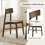 CHITA Soild Wood Dining Chairs Set of 2, Mid Century Modern Walnut Wood Kitchen Chairs with Curved Backrest, Dining Room Chair for Kitchen, Restaurant