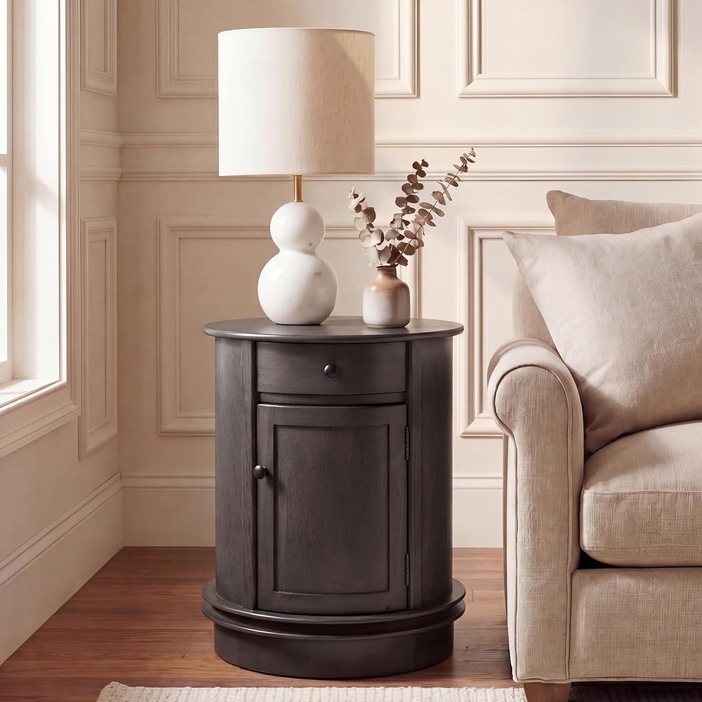 SAFAVIEH Furniture - Tabitha 1-Drawer Accent Table - Black - Solid Wood - Far...