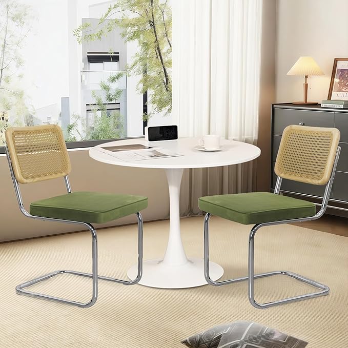 3-Piece 31.5" Round Dining Table Set for 2 with Upholstered Chairs – Spa...