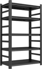 Garage Storage Shelves,5 Tier Shelving Unit, 40 inch Wide, 18” Deep, 78” Tall Organizer Metal Shelf for Basement/Laundry/Pantry Heavy Duty, Adjustable,Easy to Install (5Tier-35"Wx16"Dx72"H with Fence)