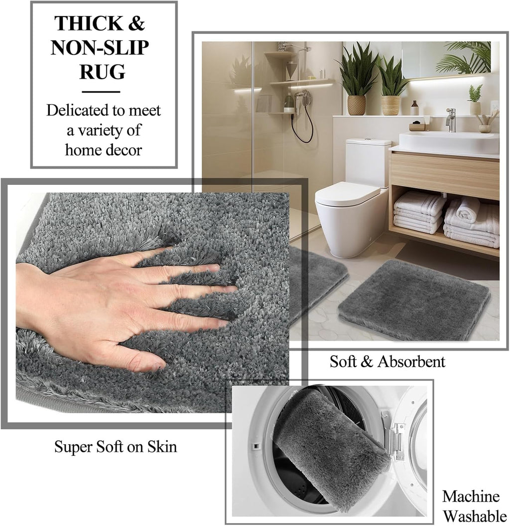 21 Pcs Bathroom Accessory Set with Waterproof Shower Curtain and Non Slip Mat,Resin Bath Set with Toothbrush Holder and Lotion Soap Dispenser,Bathroom Countertop Organizer Set for Home Apartment