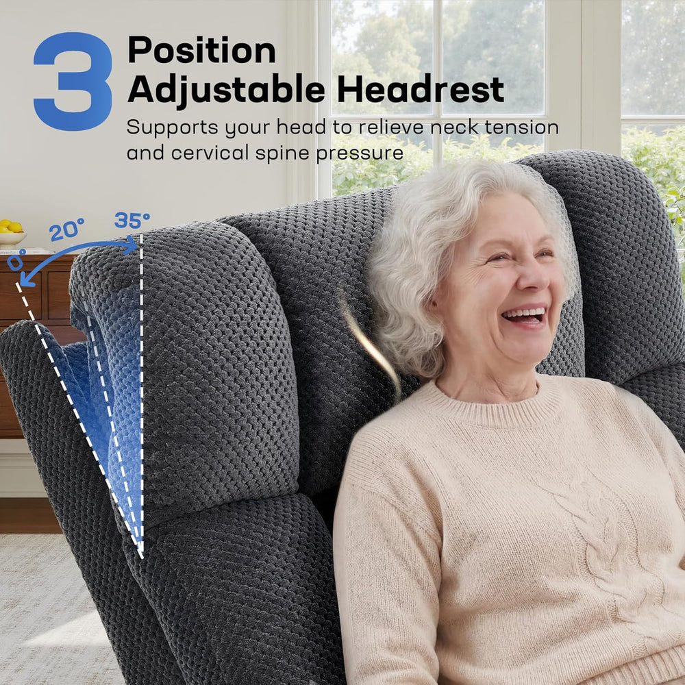 Tami Tami Dual Motor Power Lift Chair Recliner for Elderly with Massage and H...