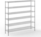 18" Deep x 72" Wide x 74" Height Wire Shelving Kit | 6-Tier | NSF Commercial Storage Rack Unit