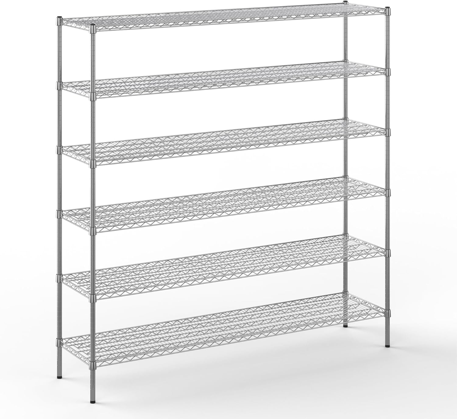 18" Deep x 72" Wide x 74" Height Wire Shelving Kit | 6-Tier | NSF Commercial Storage Rack Unit
