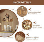 YCIA&DONE Rotating Makeup Organizer for Vanity, Large Capacity Make Up Storage Skin care Shelf Perfume Holders Cosmetic Dresser Organizer Countertop Spinning 360 (Amber Gold, 2Tiers)