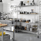 Wire Shelving Kit | NSF Commercial Storage Rack Unit (4-Tier | 74" Height, 18" Deep x 54" Wide)