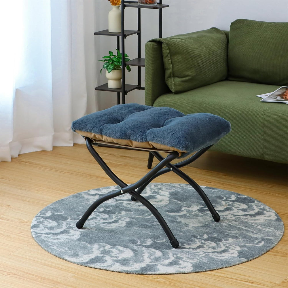 15"(H) Folding Ottoman, Foldable Footrest Stool, Portable Small Foot Sto...