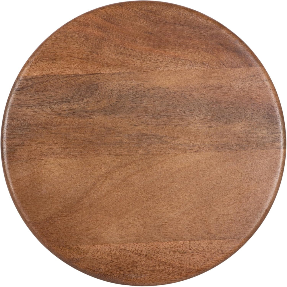 Kate and Laurel Macron Modern Mango Wood Round Side Table, 12 x 12 x 22, Waln...