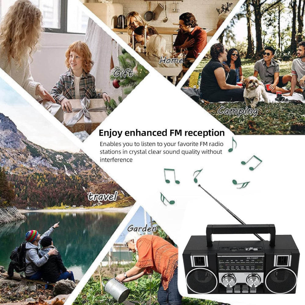 Zunate Full Band Portable Shortwave Radio, AM FM SW LW World Band Radio, Retr...