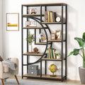 Tribesigns Industrial Bookshelf Bookcase with 9 Open Shelf (Light Oak) | 5-Tier Freestanding Tall Bookshelves, Etagere Display Shelf Storage Organizer, Perfect for Living Room, Bedroom