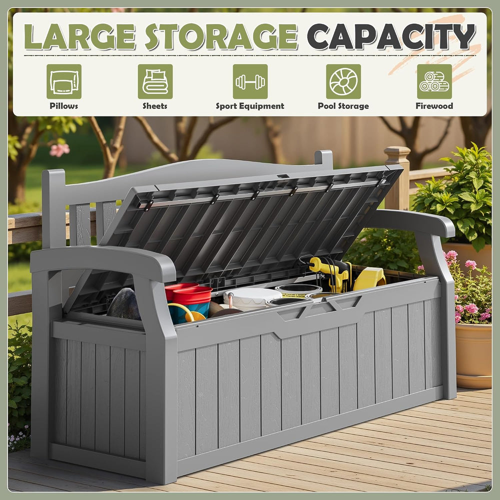 Homall 75 Gallon Outdoor Storage Benches Lockable Deck Box Waterproof