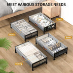 Under Bed Storage Containers with Wheels 54L Large Underbed Shoes Blankets Clothes Toy Storage Drawers for College Dorms Bedrooms Nursery Rooms Organization… (Grey 2 Pack, XXL(31"x16.6"x7.48"))