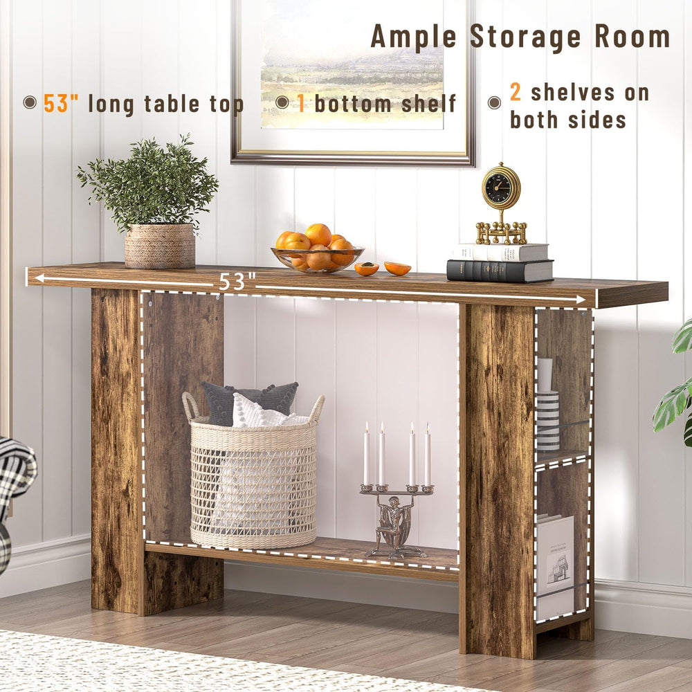 FOLUBAN Console Table for Entryway, Farmhouse Sofa Table with Side Storage fo...