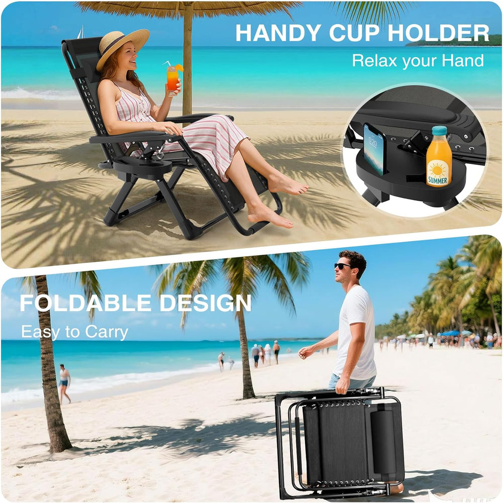 Suteck Zero Gravity Chair, Reclining Camping Lounge Chair w/Removable Cushion...
