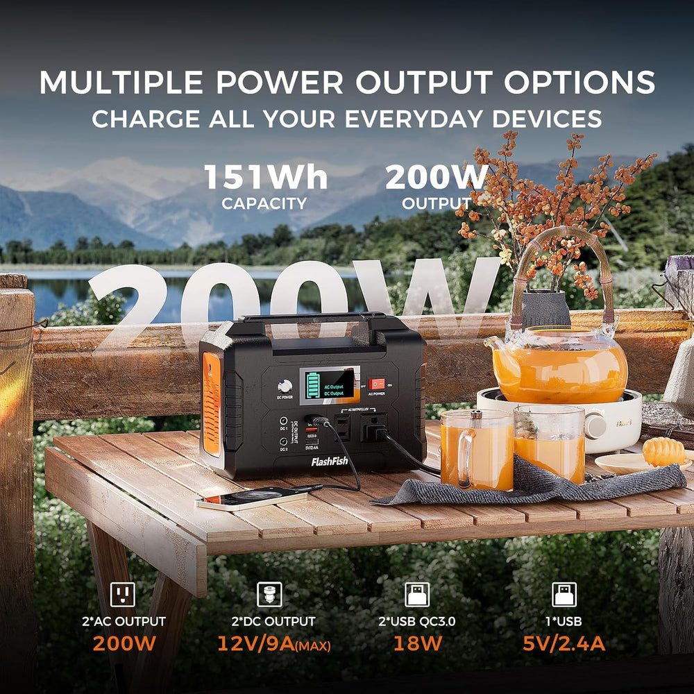Portable Power Station 200W, FF Flashfish 40800mAh Backup Power Battery Pack ...
