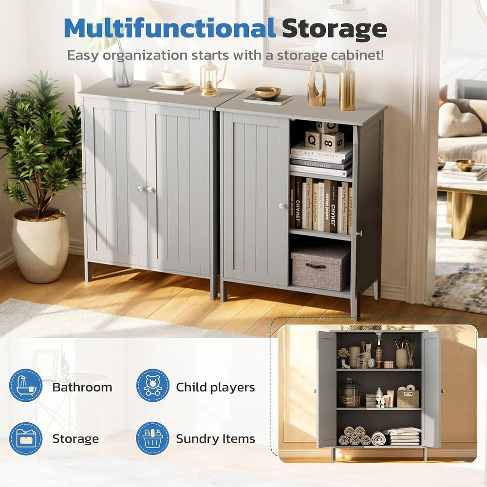 INTERGREAT Small Storage Cabinet, Freestanding Bathroom Storage Cabinets with...