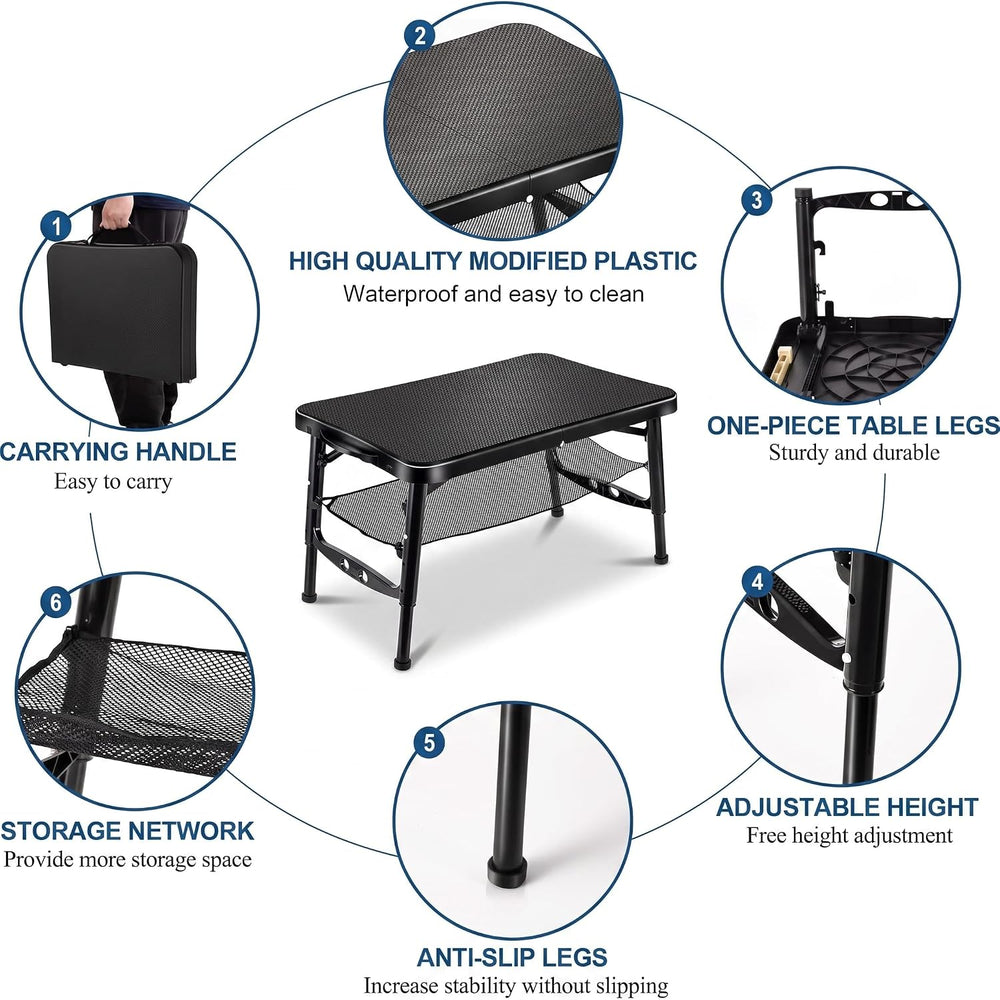 KPR Portable Camping Table and Stool Set, Ultralight Folding Beach Table