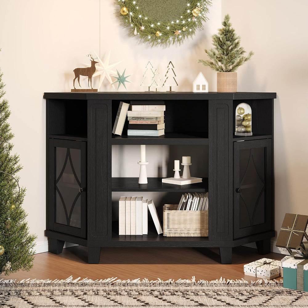RoyalCraft Corner TV Stand for TVs up to 55 Inch: Corner Tall Entertainment C...