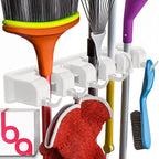 EXTRA GRIP Mop & Broom Holder Wall Mount - Wall Hanging Garden Tool & Utility Closet Organizer, Mop & Broom Hook, Broom Hanger Wall Mount, Mop Broom Organizer, Wall Mounted Broom Rack Mop Storage