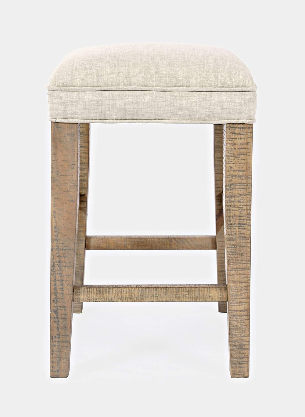 Jofran Carlyle Crossing Pine Counter Height Sofa Table Set with 3 Stools, Rus...