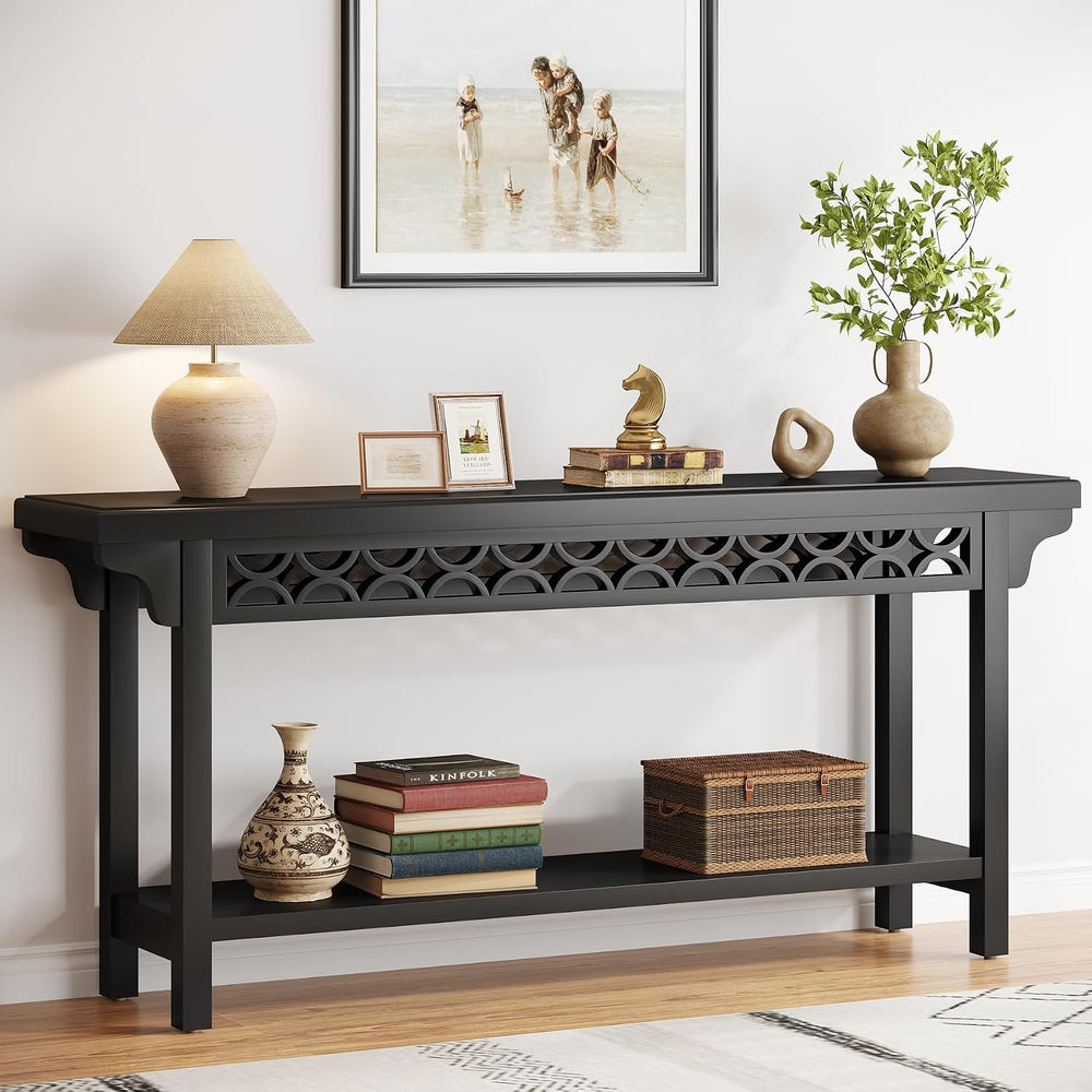 Tribesigns 70.8-Inch Solid Wood Long Console Table, Farmhouse Entryway Table ...