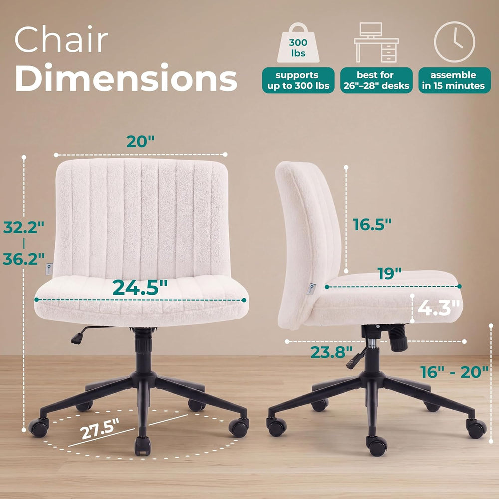 NYPOT Armless Desk Chair with Wheels for Criss Cross Sitting - Cross Legged W...