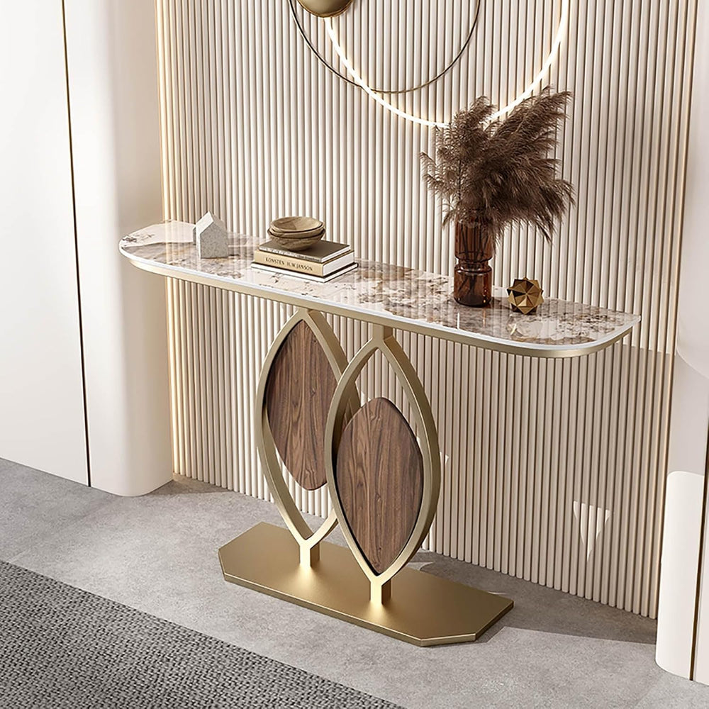 Modern Console Table Sofa Table, Narrow Long Sofa Table,with Geometric Metal ...