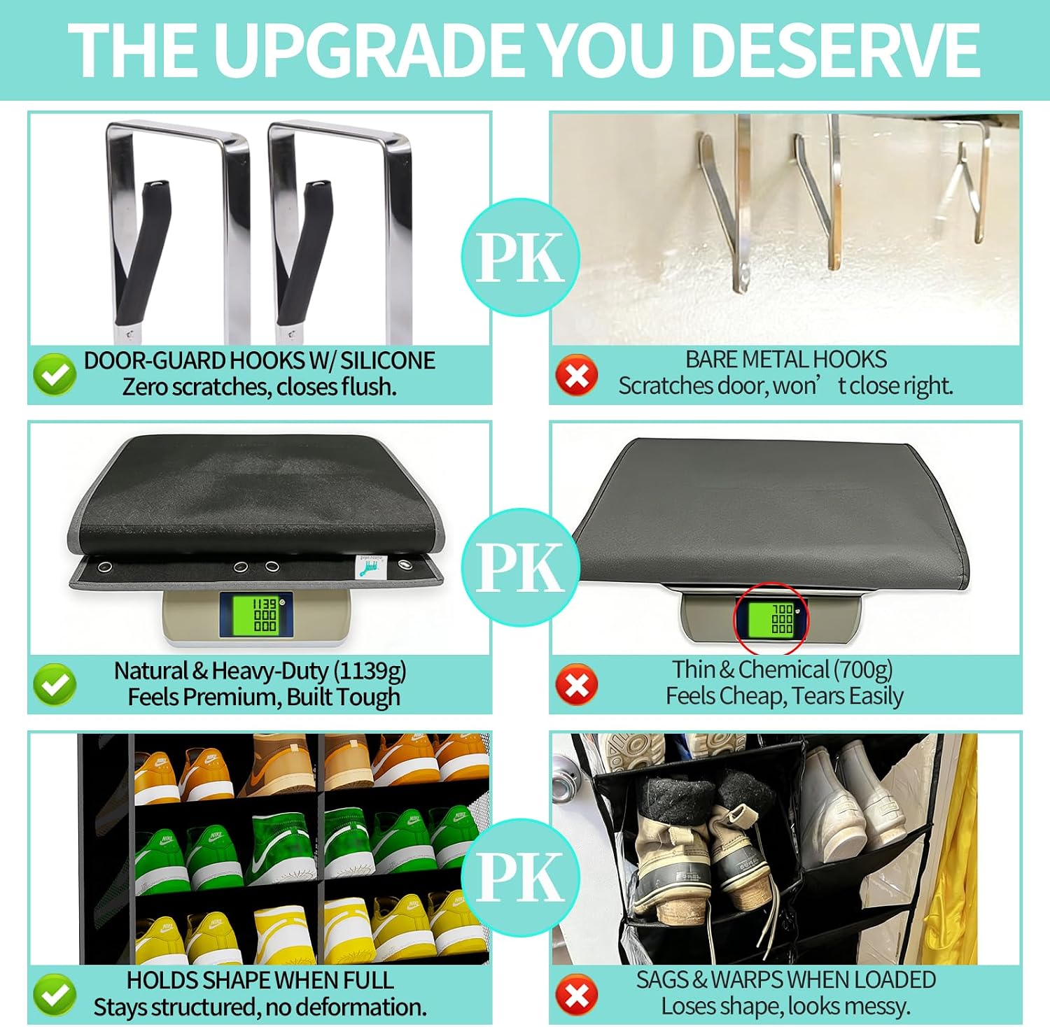Large Shoe Rack for Door 74 x 24 Inches, Over the Door Shoe Organizer, Heavy-Duty Hanging Shoe Storage for Closet, Extra-Wide 30 Pairs Shoe Holders Fit Family Sneakers Heels Boots - Black