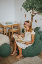 Gutekissen® Kids Bean Bag Chair “Miki” with Ears – Soft Montessori Floor Cushion for Toddlers and Children’s Room (Beige, 27x27x20 Inches)